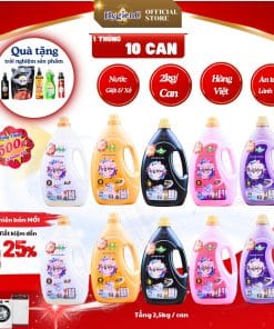 1 Thùng nước giặt & xả HygienC Plus (10 can) - Dung tích 2Kg